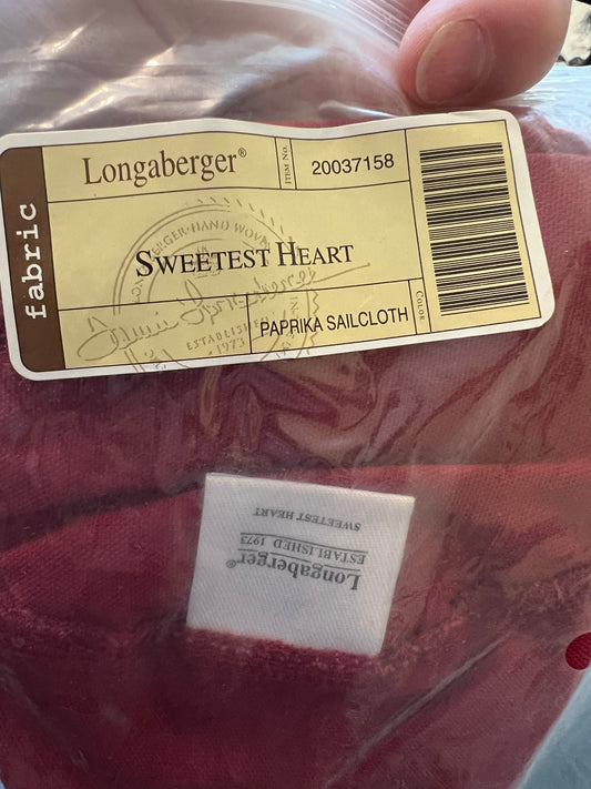 Longaberger sweetest heart liner in paprika sailcloth