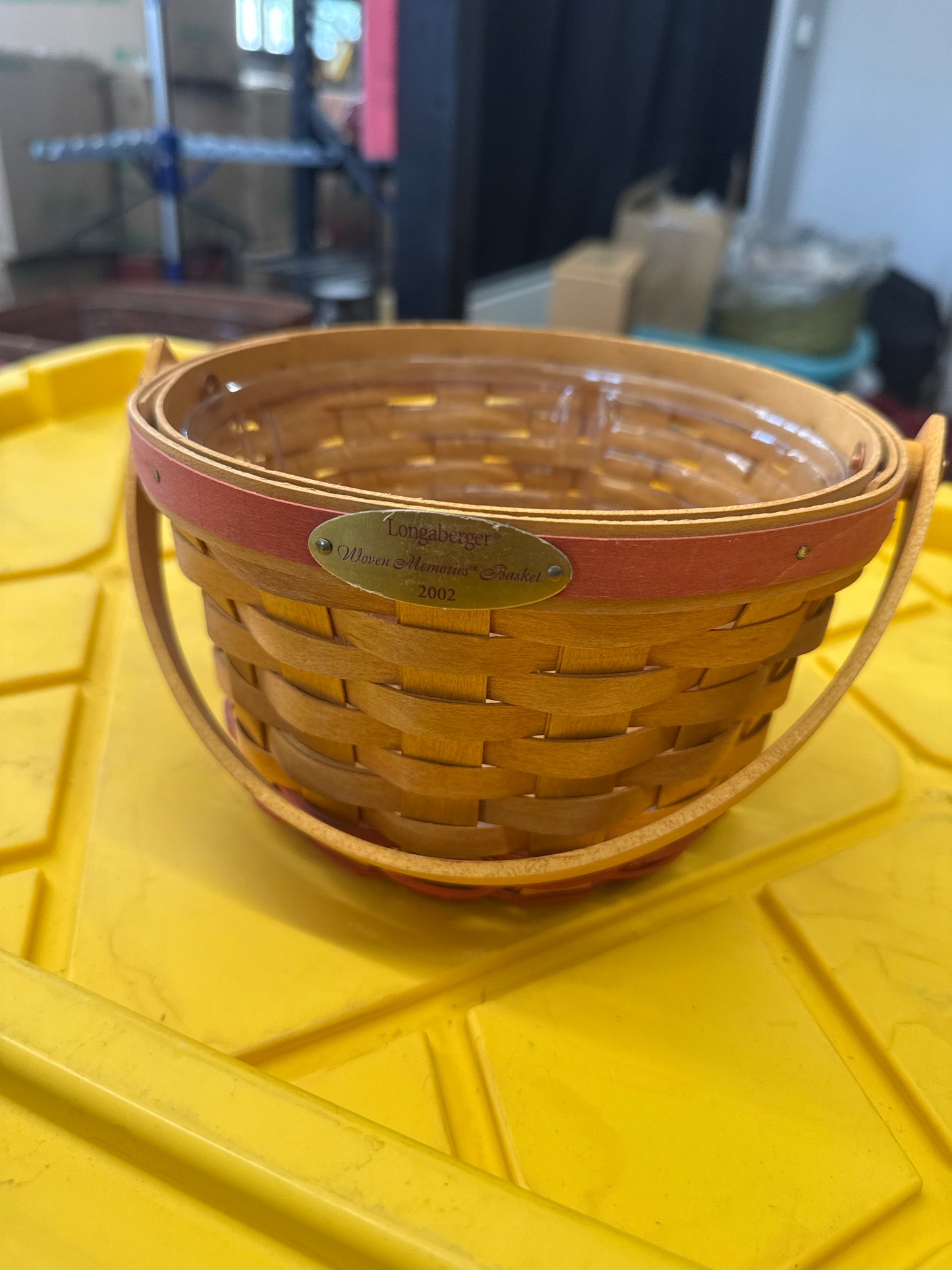 Longaberger 2002 woven memories basket with protector