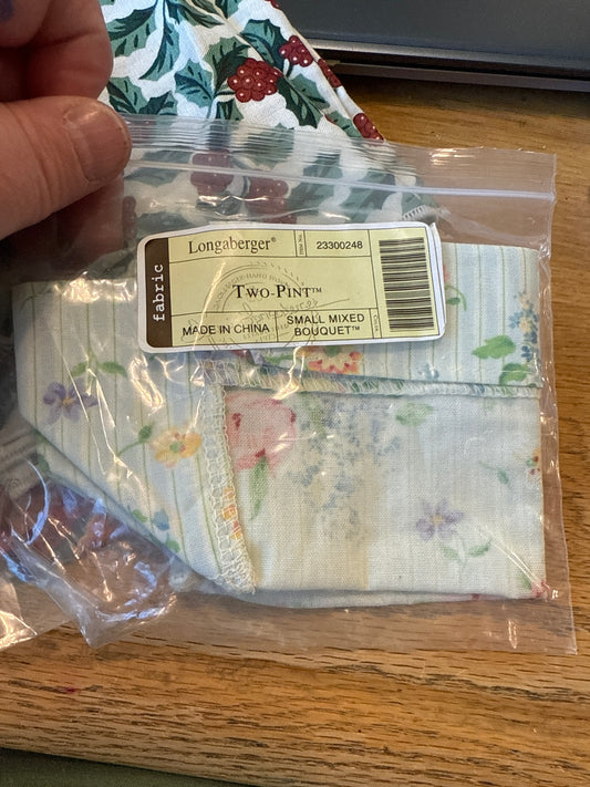 Longaberger two pint liner in small mixed bouquet.