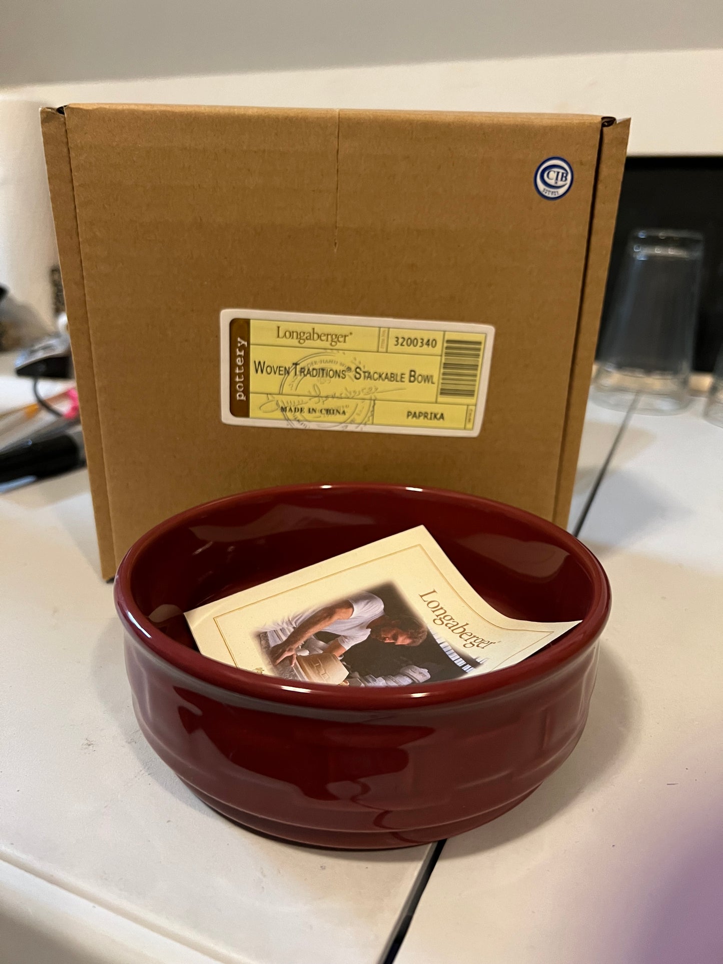 Longaberger stackable bowl in paprika