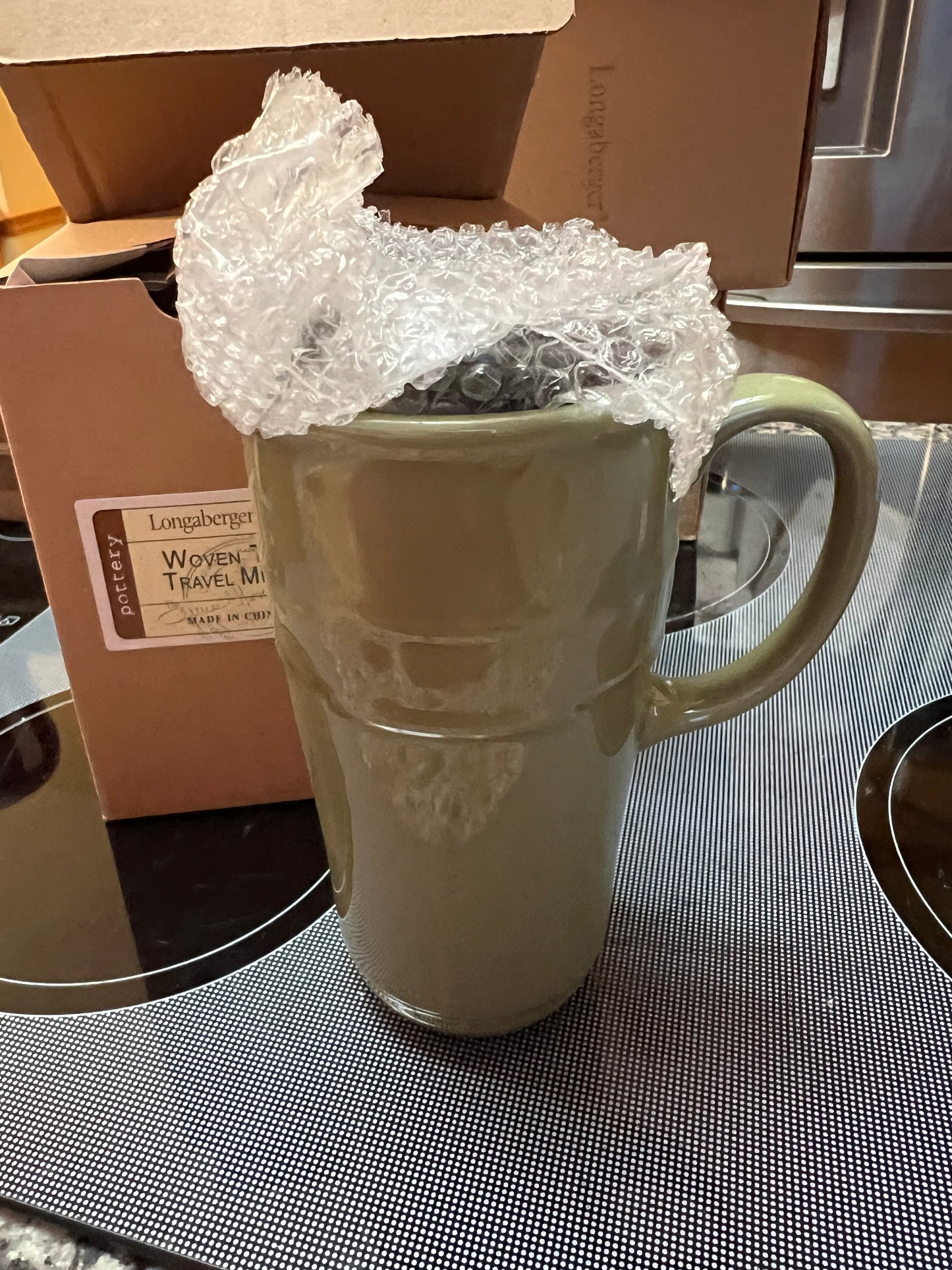 Longaberger travel mug in Sage