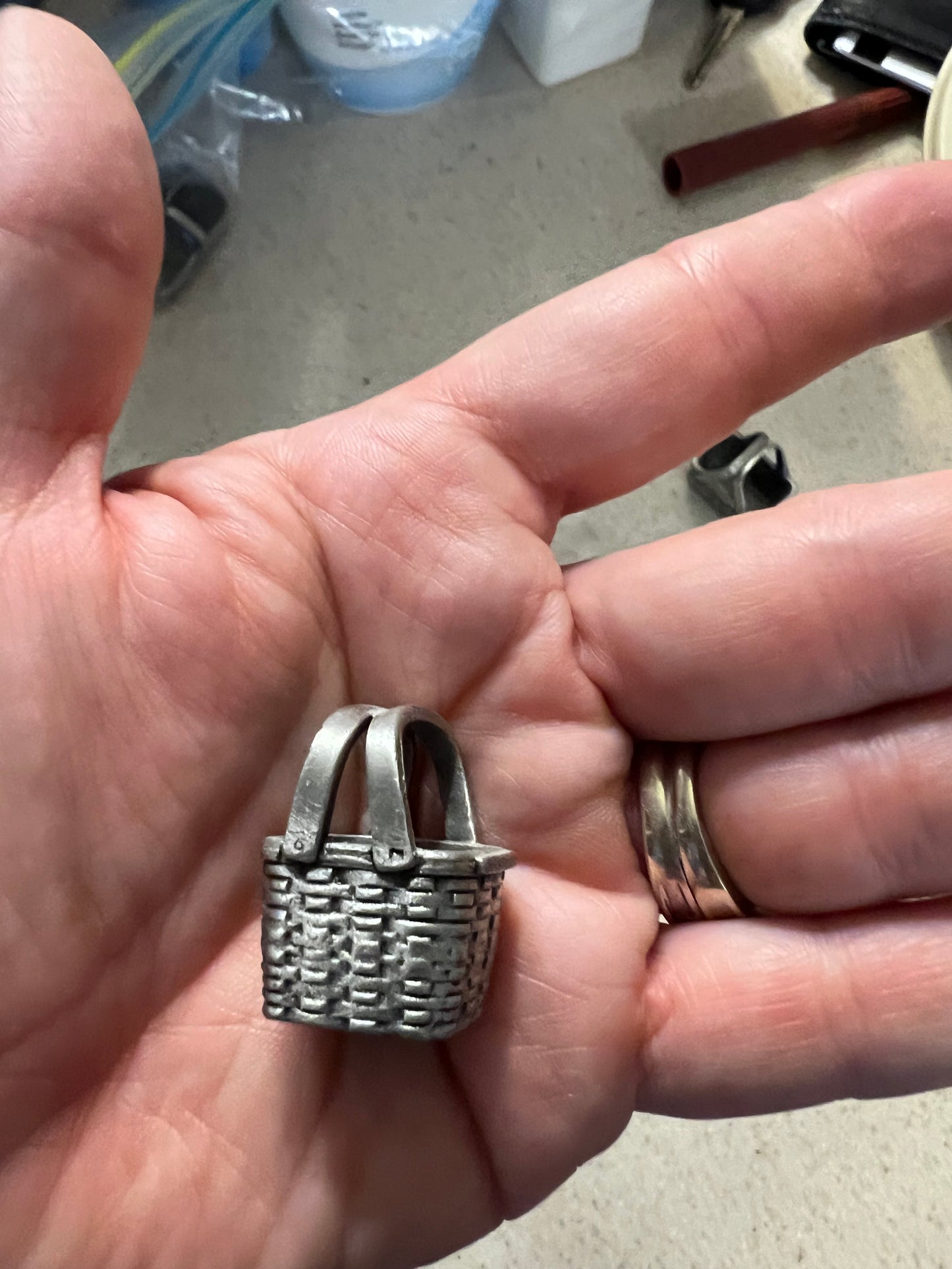 Longaberger pewter basket