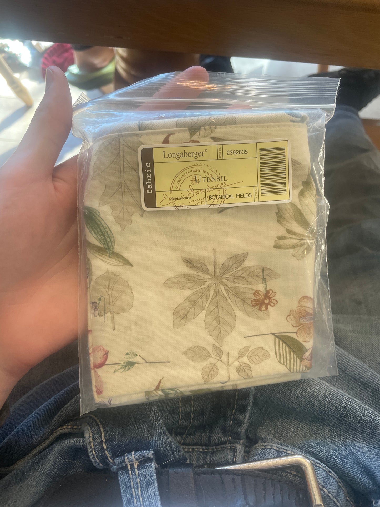 Longaberger Utensil liner In botanical fields