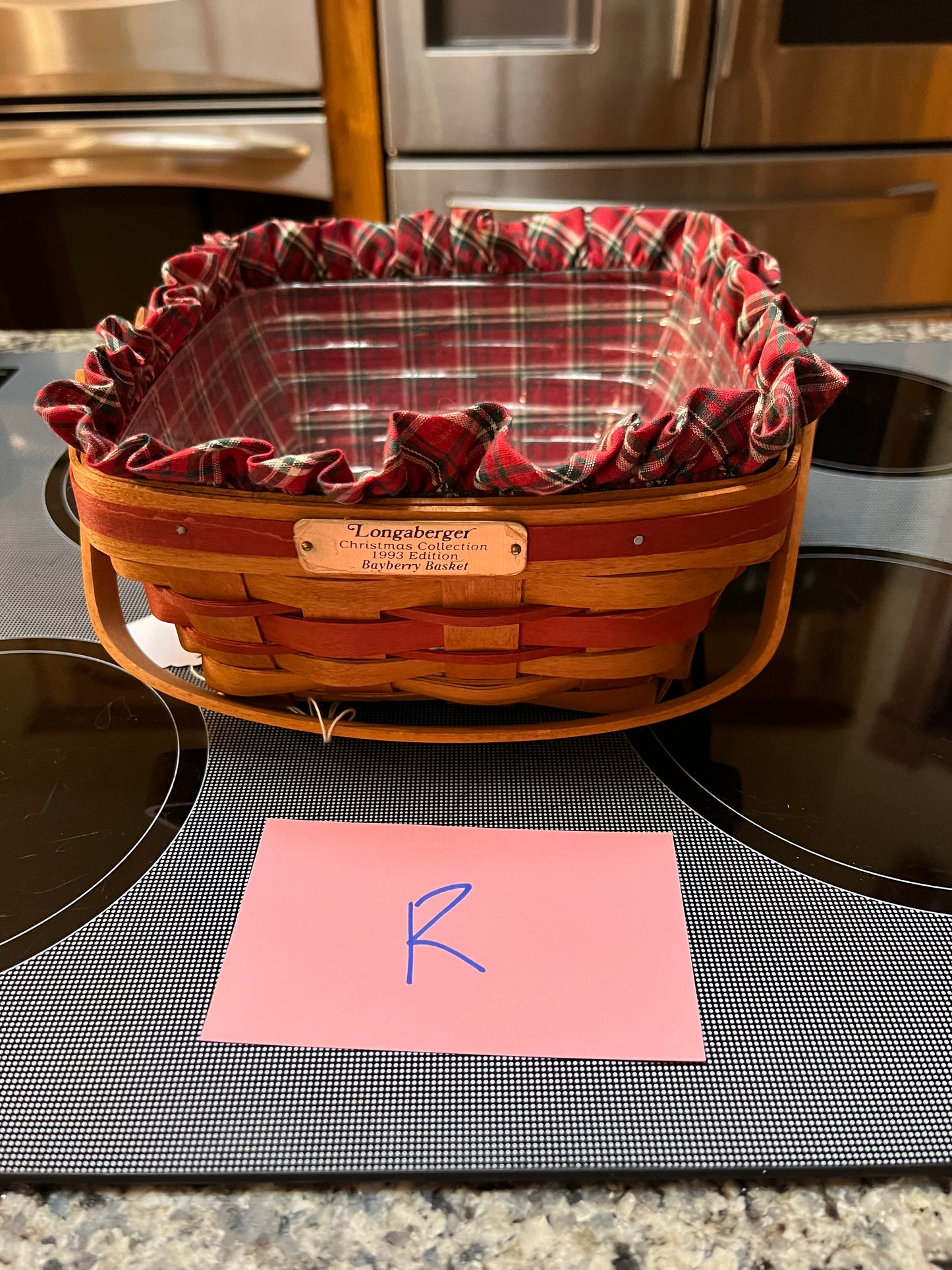 Longaberger bayberry basket with liner & protector