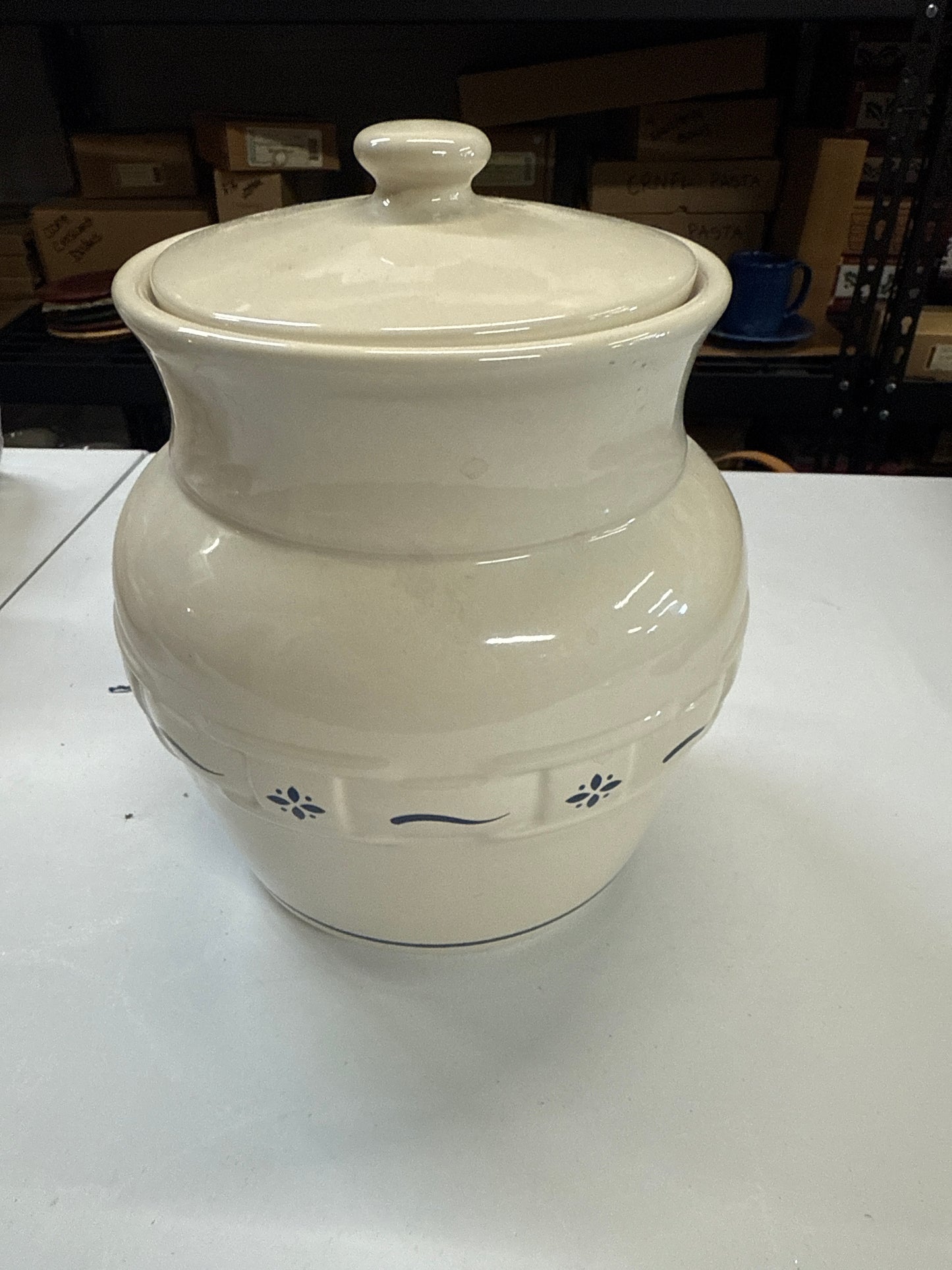 Longaberger large canister in blue