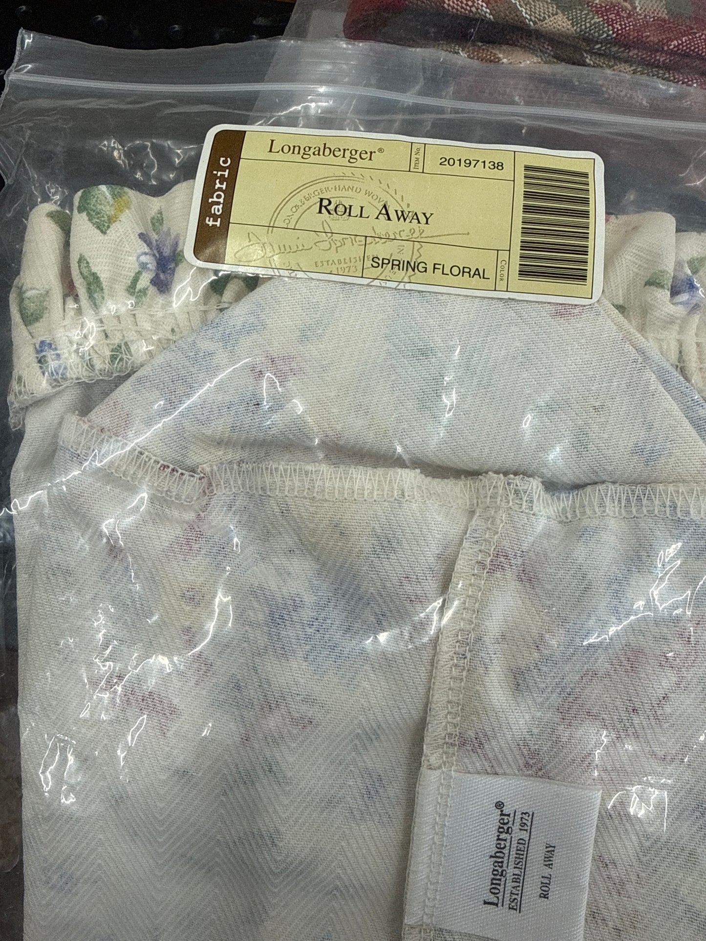 Longaberger roll away liner in spring floral