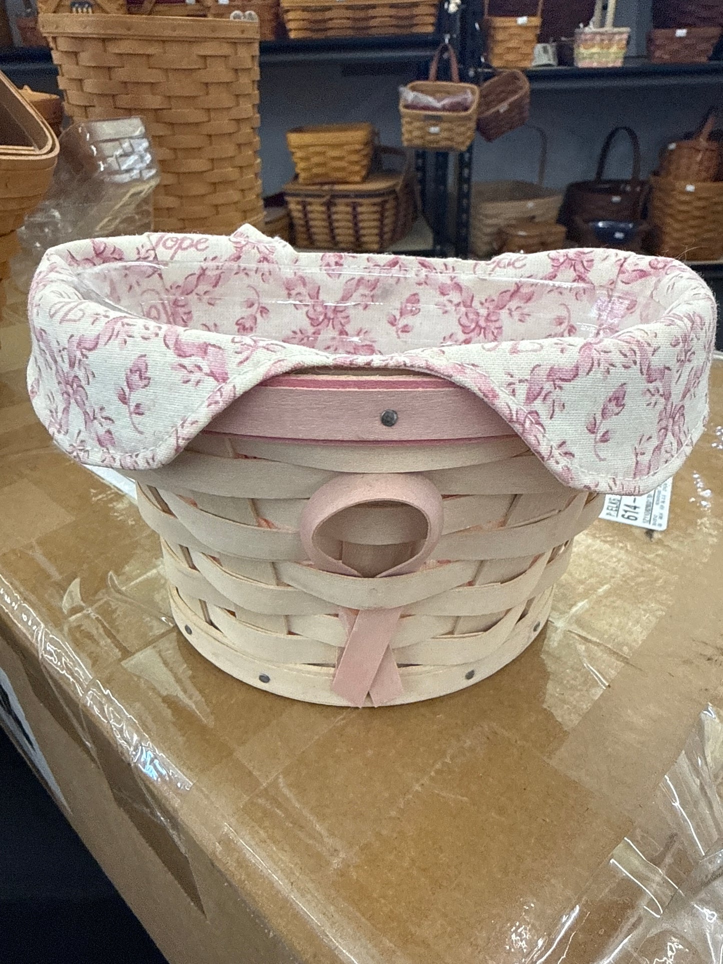 Longaberger 2007 horizon of hope basket with liner and protector