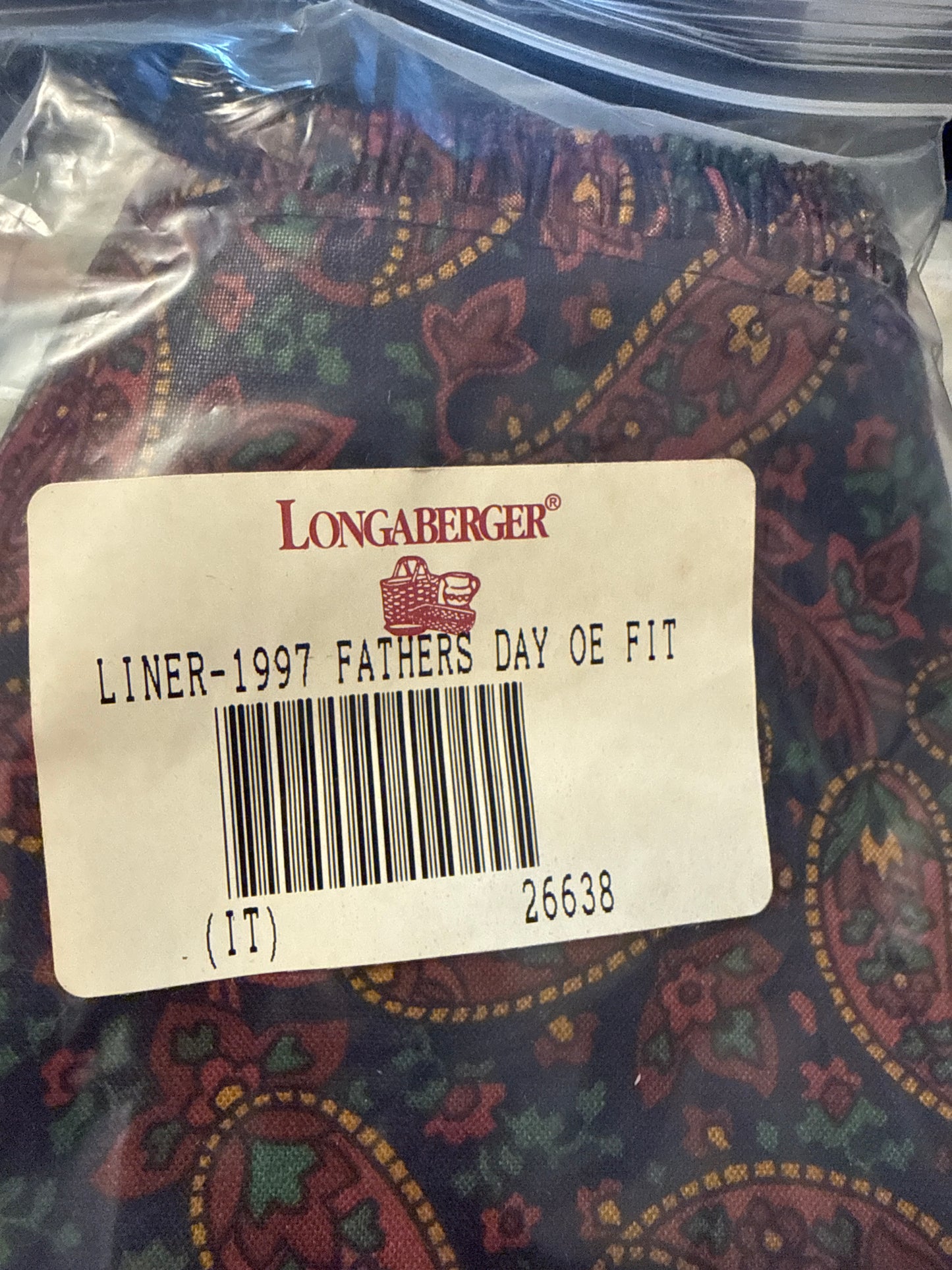 Longaberger 1997 Father’s Day over the edge liner in Father’s Day