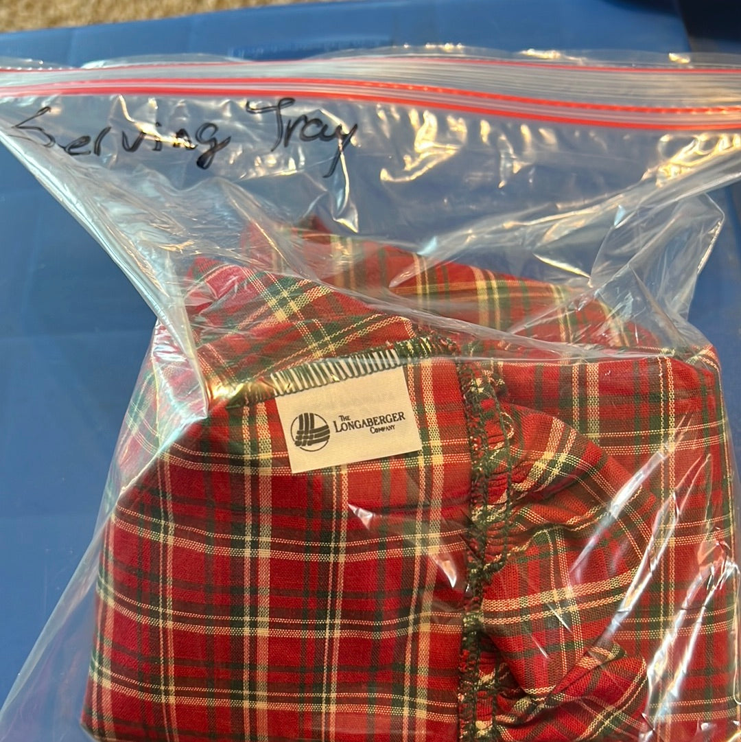 Longaberger Serving Tray Liner in Plaid Tidings