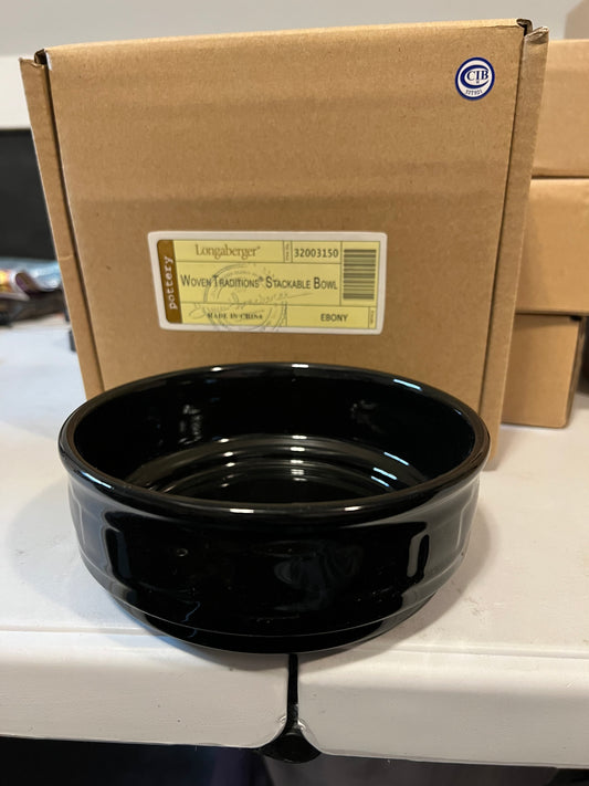 Longaberger stackable bowl in ebony