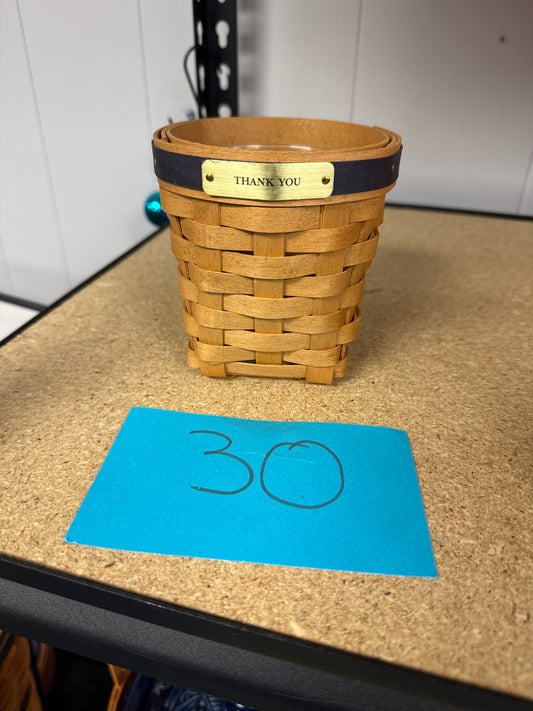 Longaberger thank you basket with protector