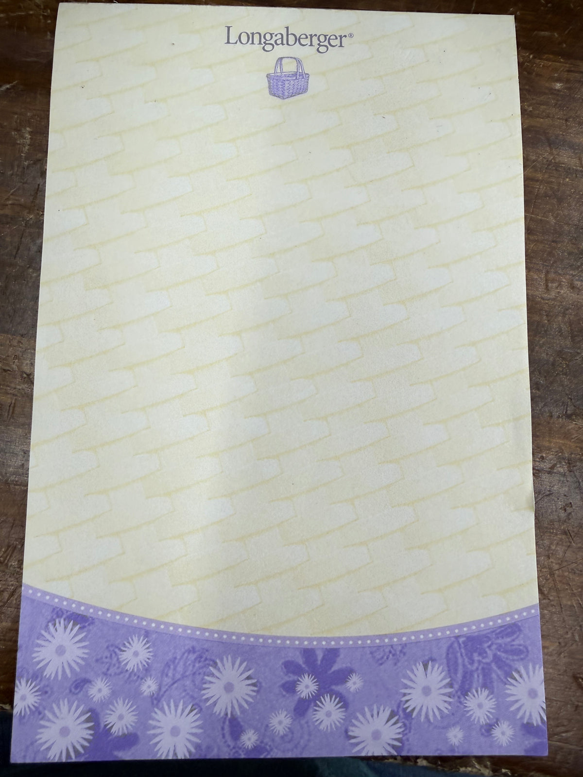 Longaberger notepad