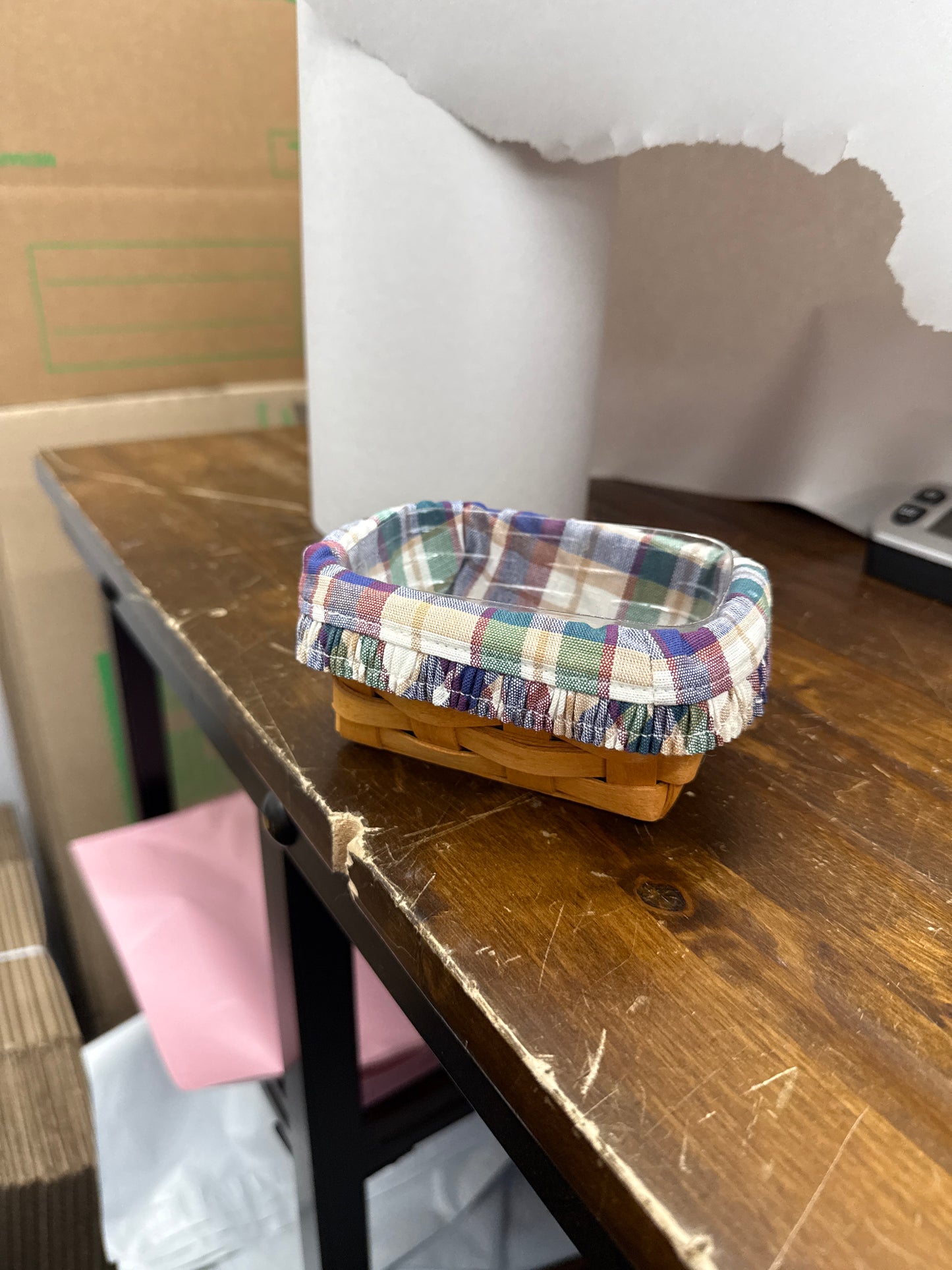 Longaberger business card basket with liner and protector