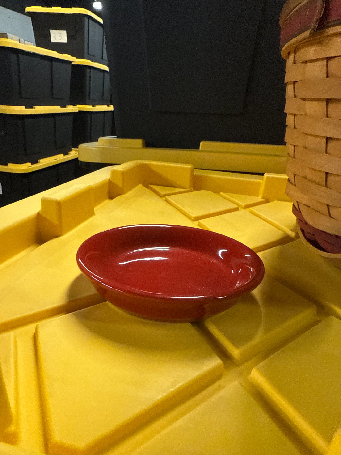 Longaberger flowerpot base in tomato