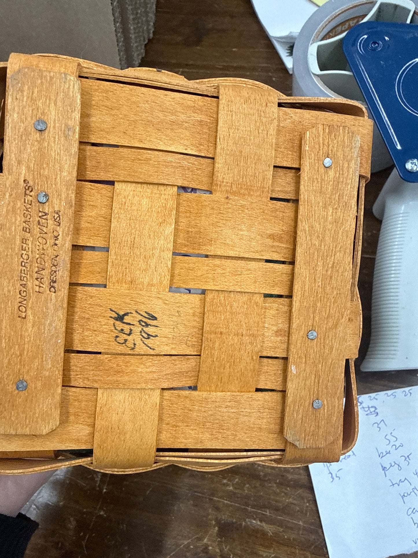 Longaberger 1996 hostess appreciation basket with liner and protector