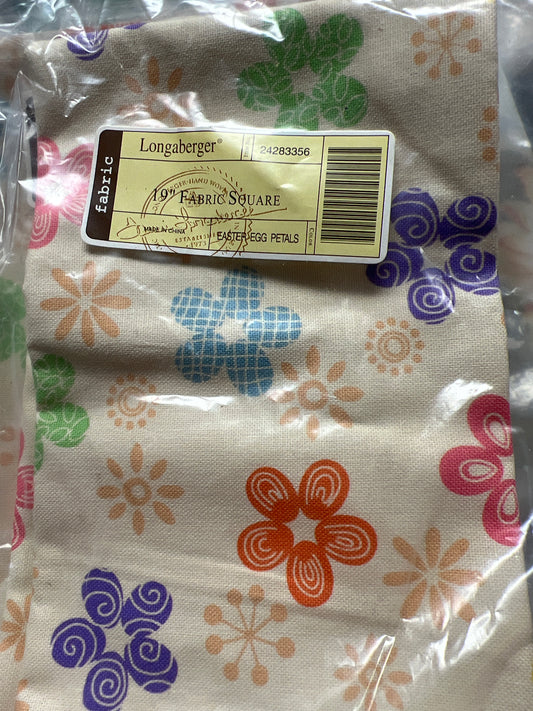 Longaberger 19” fabric square in Easter egg petals