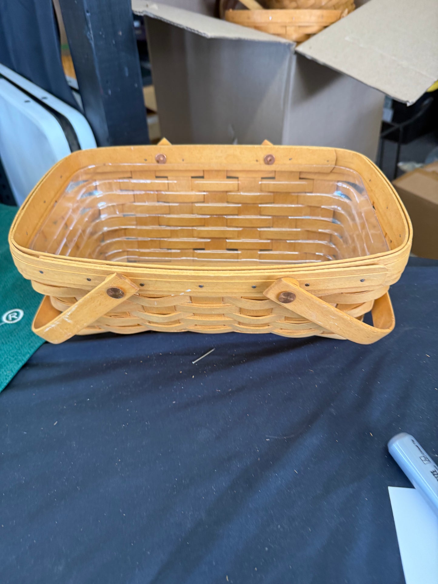 Longaberger medium chore basket with protector