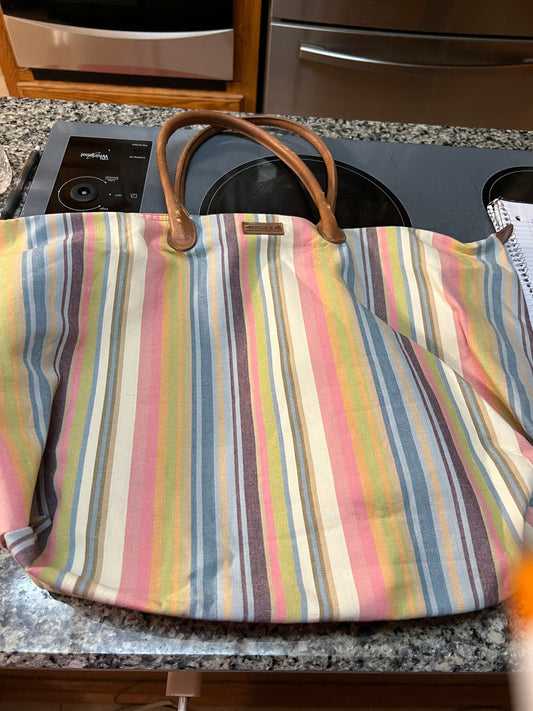 Longaberger purse in cabana stripe