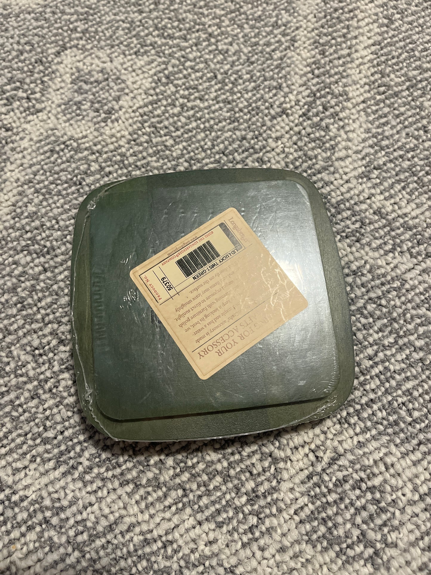 Longaberger Lucky Twist lid - green