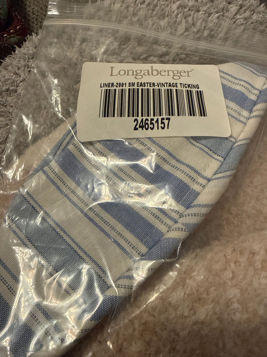 Longaberger 2001 small Easter liner in vintage ticking