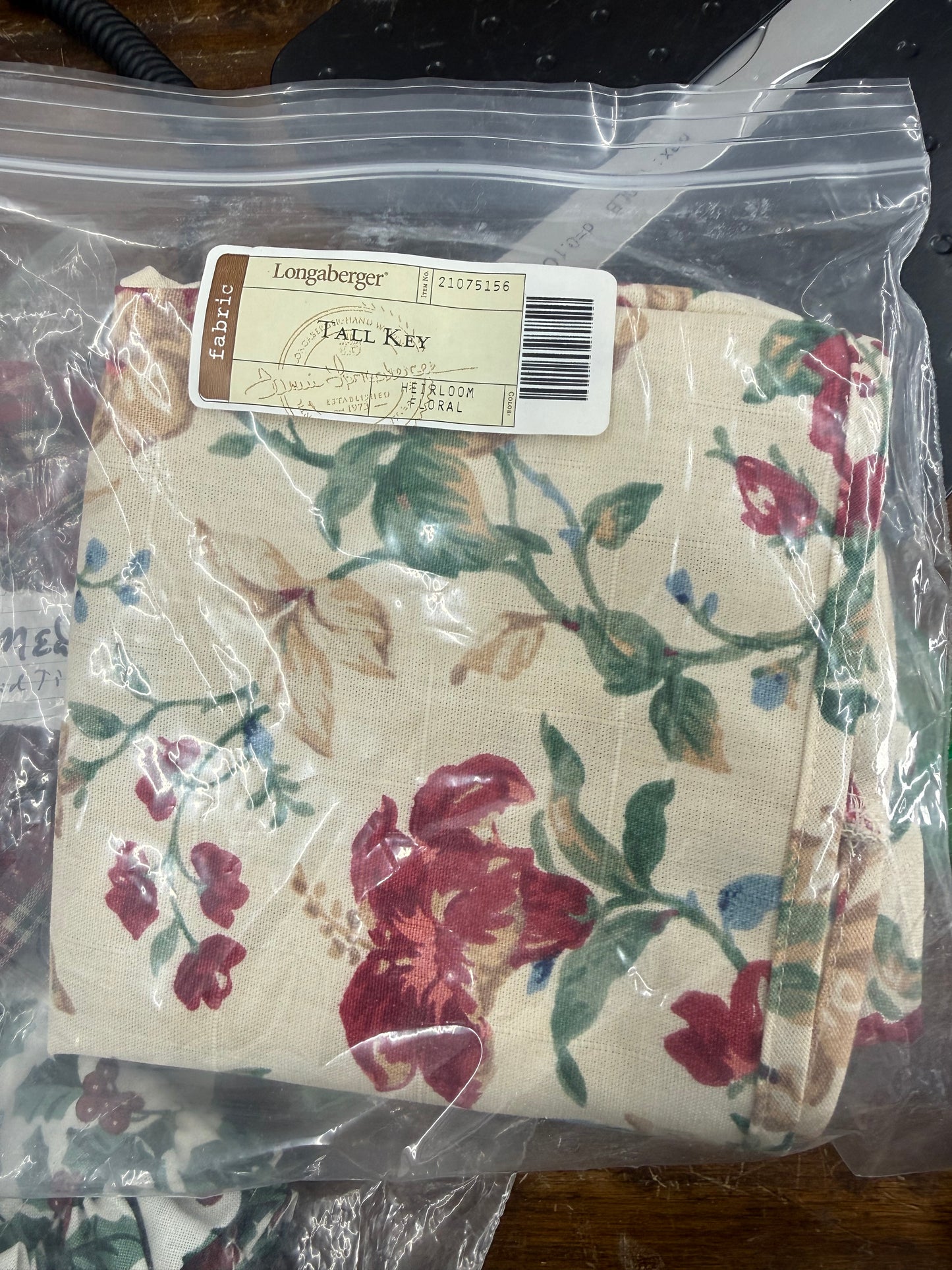 Longaberger tall key liner in heirloom floral