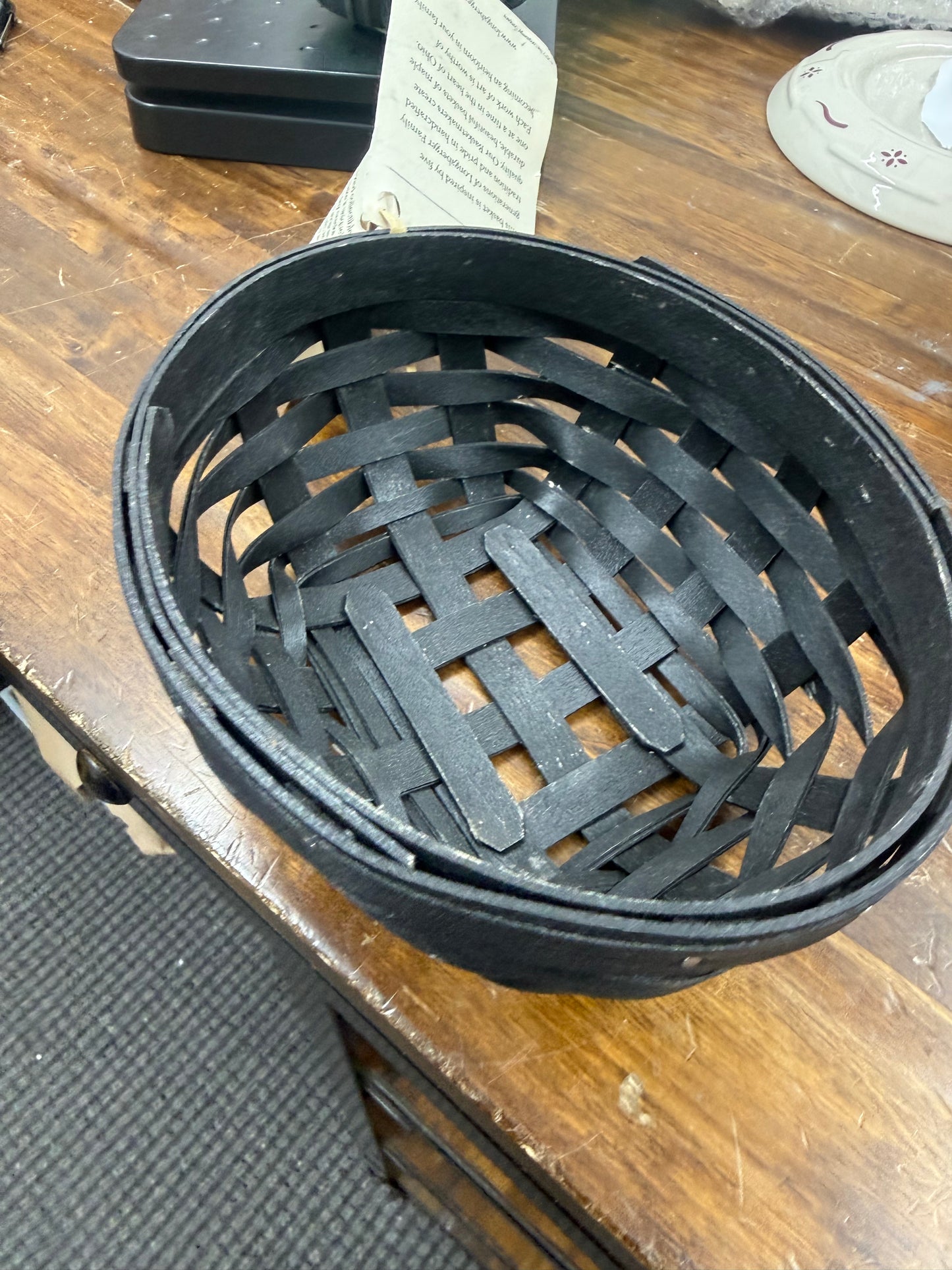 Longaberger black oval booking basket