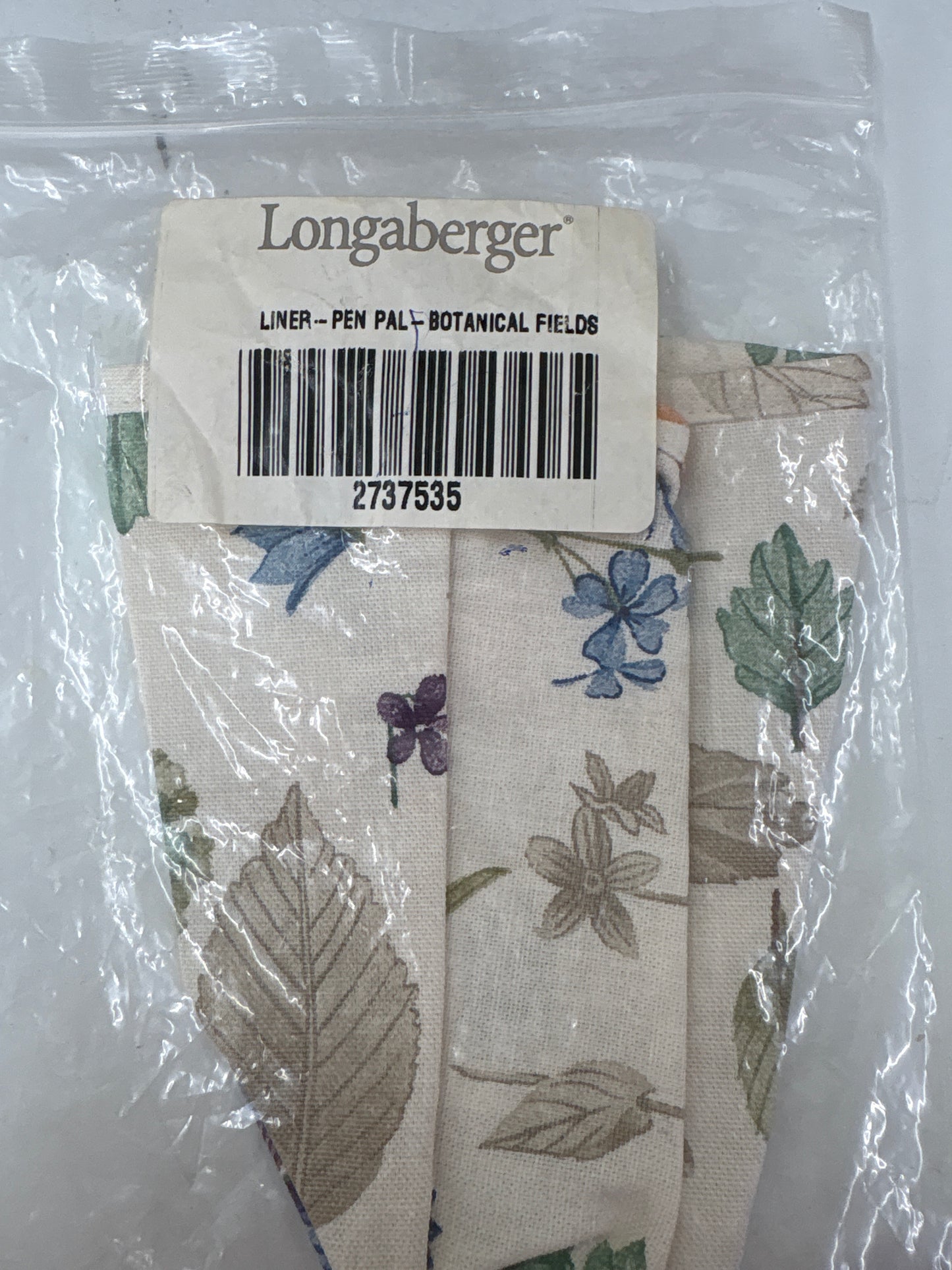 Longaberger Pen Pal liner in Botanical Fields