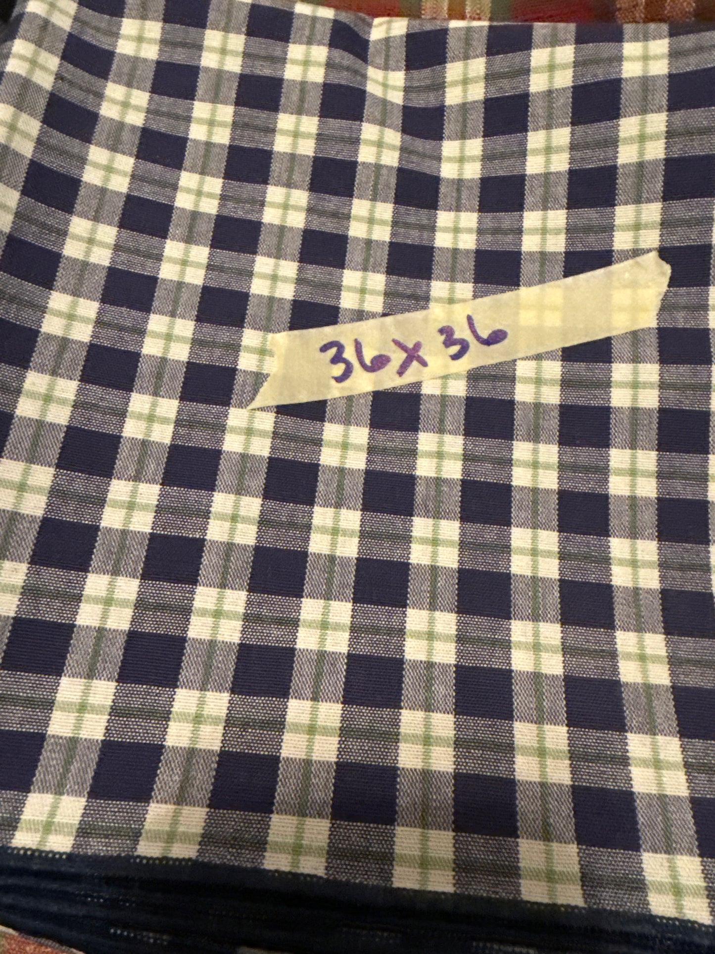 Longaberger 36x36 fabric/tablecloth in blue ribbon plaid