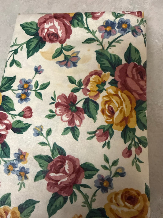 Longaberger 43x42 fabric in garden splendor-has staining as shown
