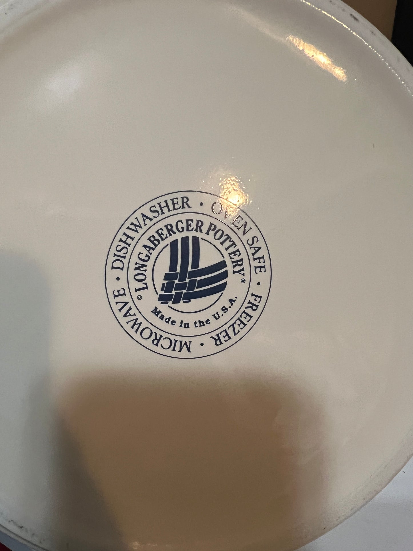 Longaberger classic blue covered casserole