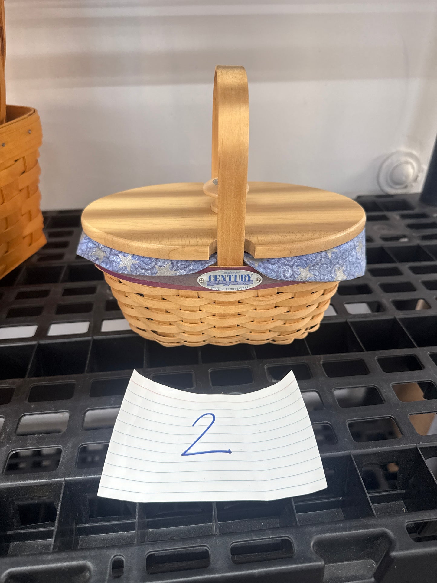 Longaberger hostess appreciation century basket with lid, protector and liner