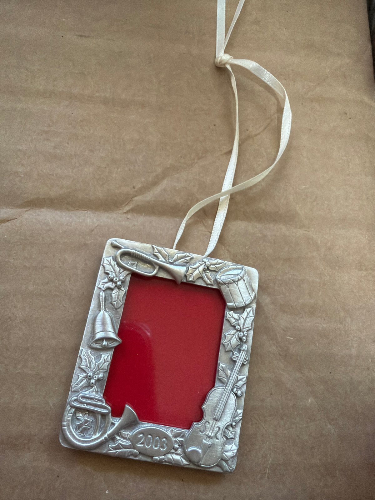 Longaberger 2003 mini pewter holiday frame