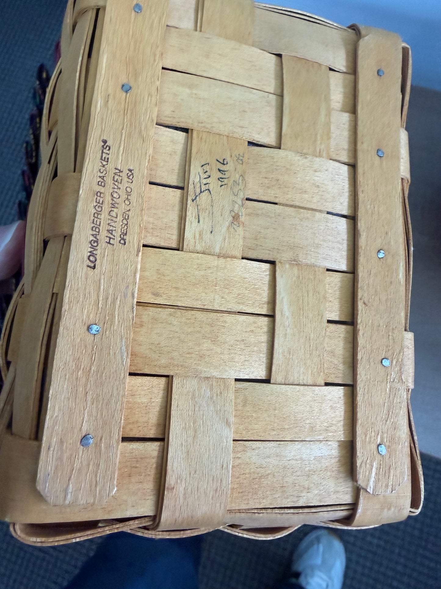 Longaberger Father’s Day address basket with liner, protector, and address cards