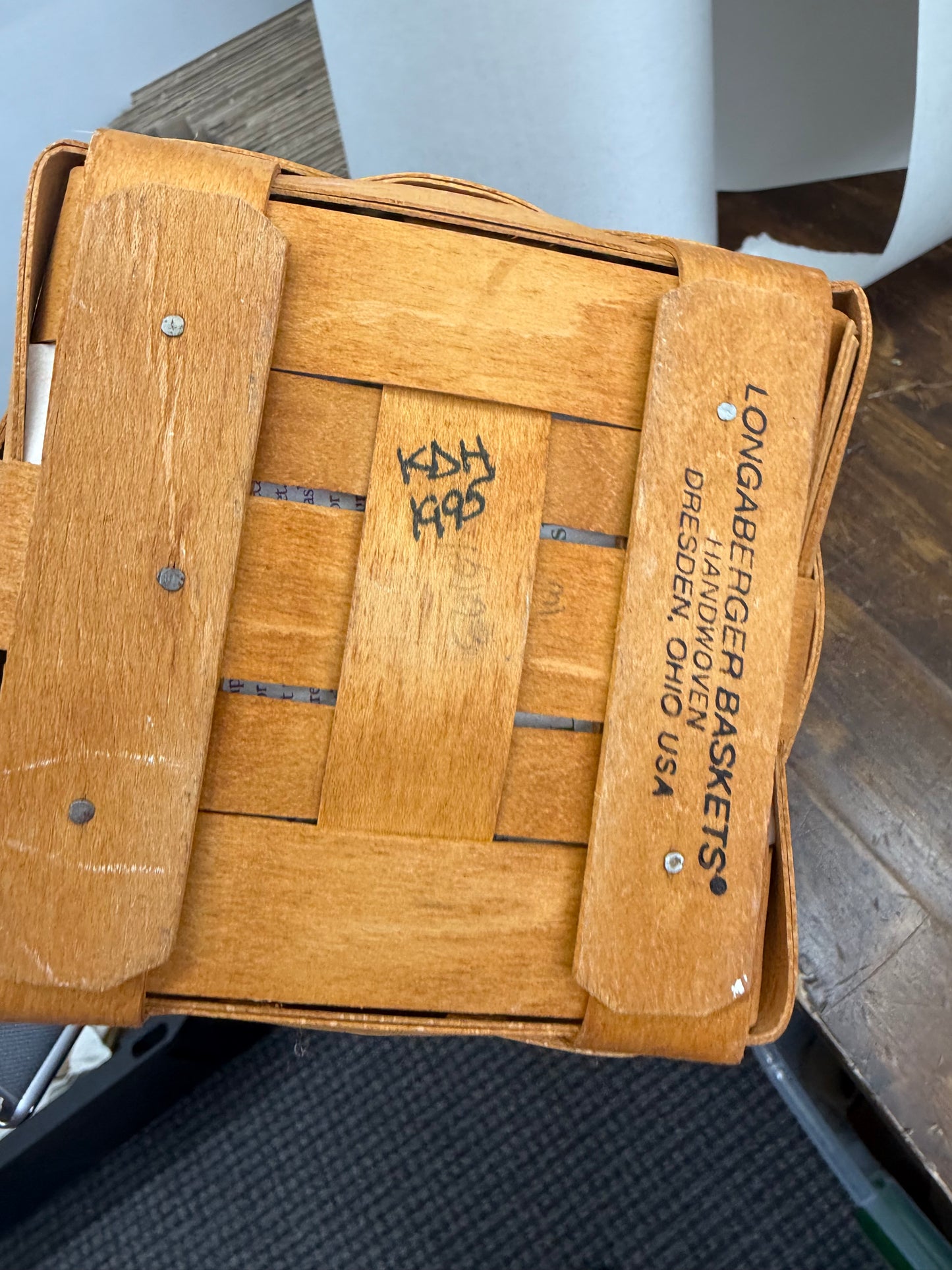 Longaberger tall peg basket with protector