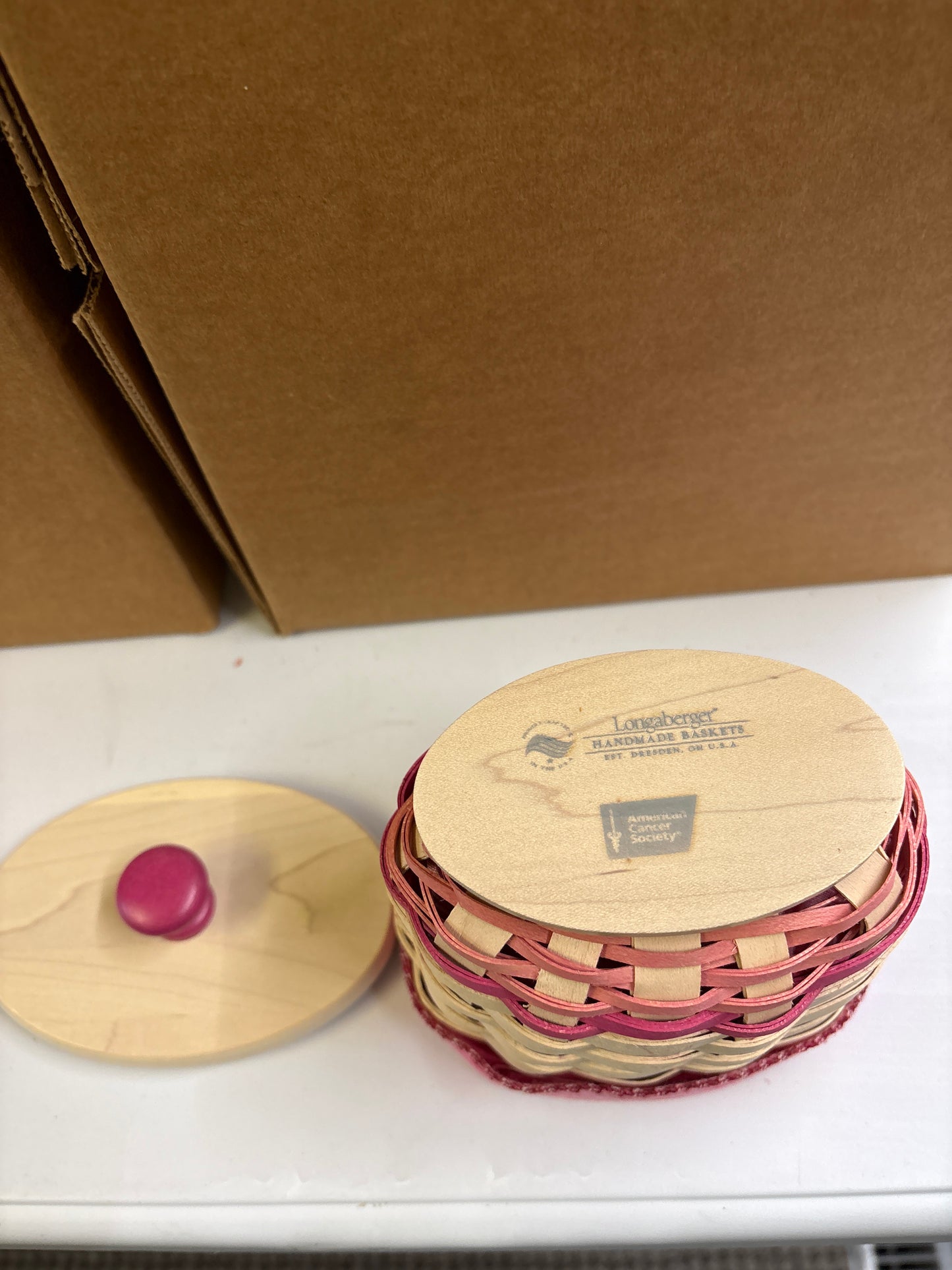 Longaberger 2011 Horizon of Hope basket with liner and lid