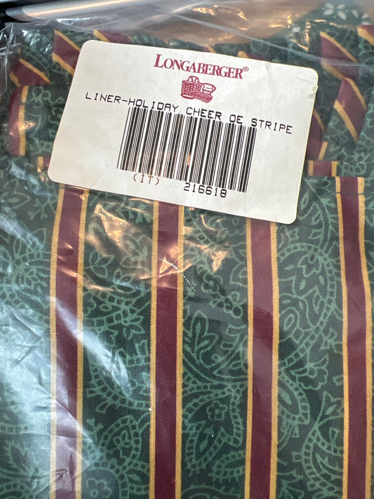 Longaberger Holiday Cheer over the edge liner in imperial stripe