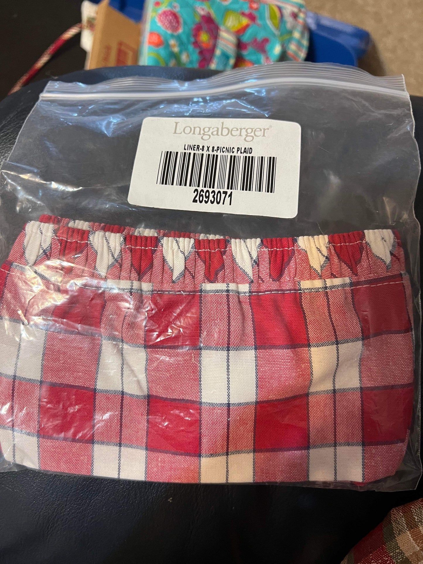 Longaberger 8x8 Liner in Picnic Plaid