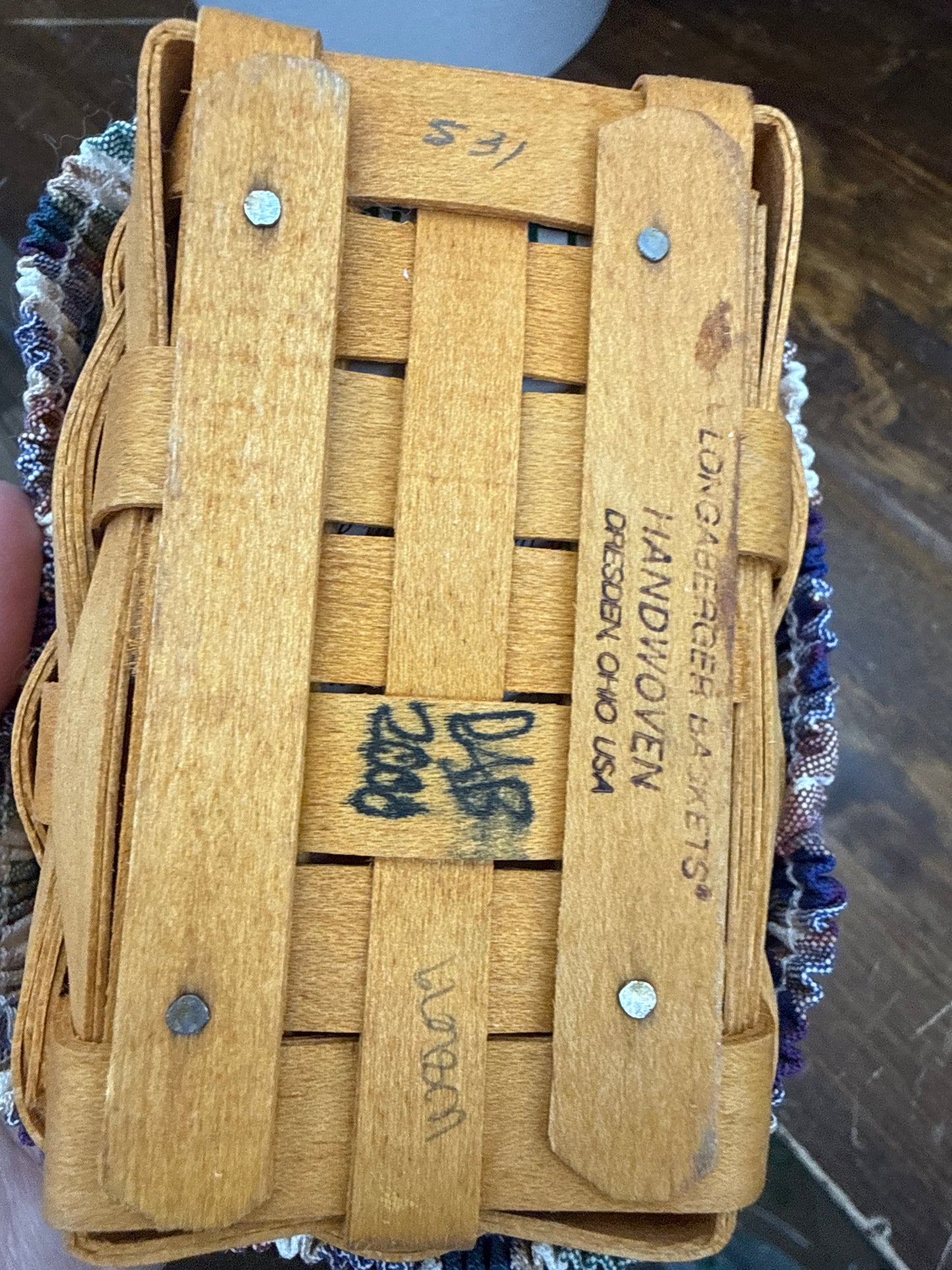 Longaberger business card basket with liner and protector