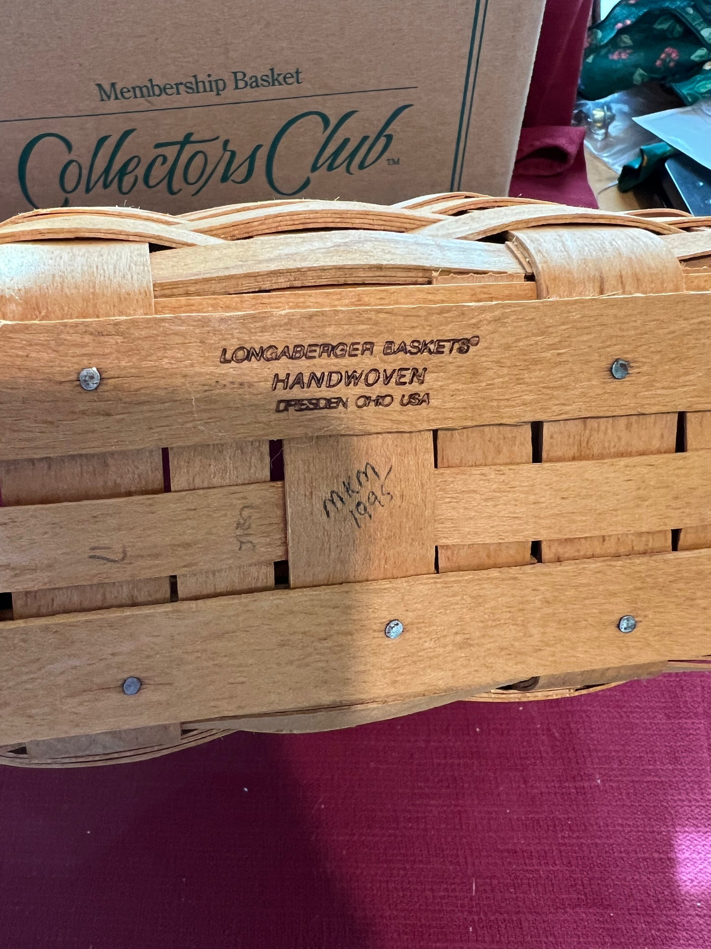 Longaberger Collectors Club 1996 Charter Member Basket