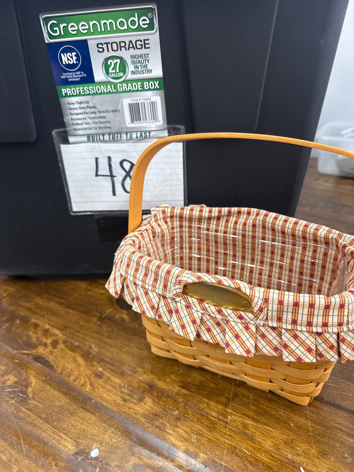 Longaberger 2001 Dresden basket with liner and protector