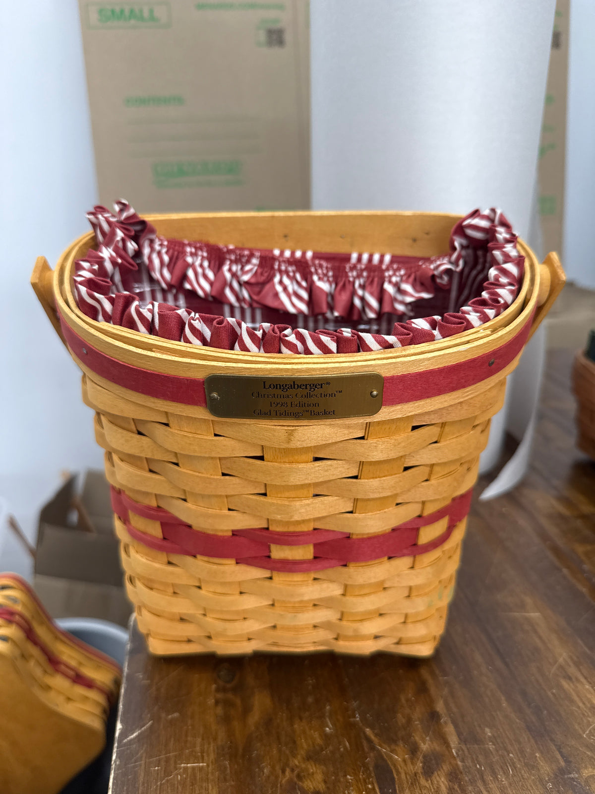 Longaberger glad tidings basket with liner and protect