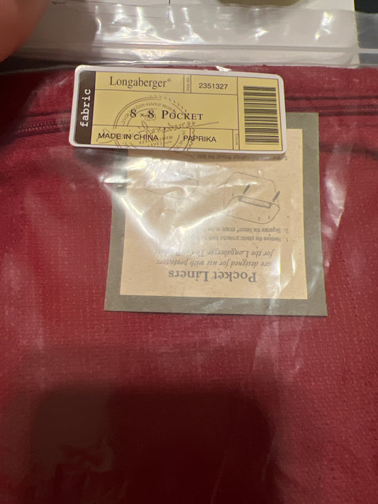 Longaberger 8x8 pocket in paprika