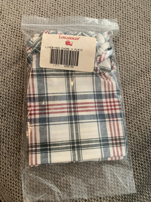 Longaberger Medium Chore Liner in Market Plaid