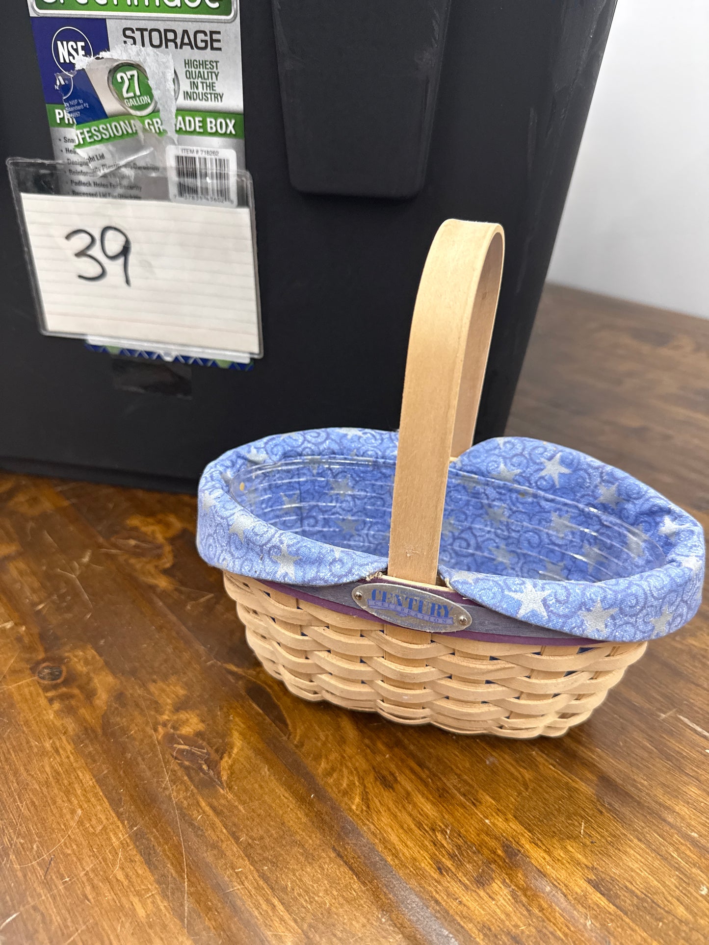 Longaberger century celebration hostess appreciation basket with liner and protector