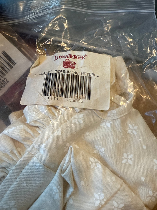 Longaberger 7” measuring liner in natural