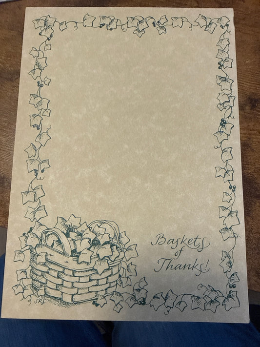 Homestead basket of thanks notepad