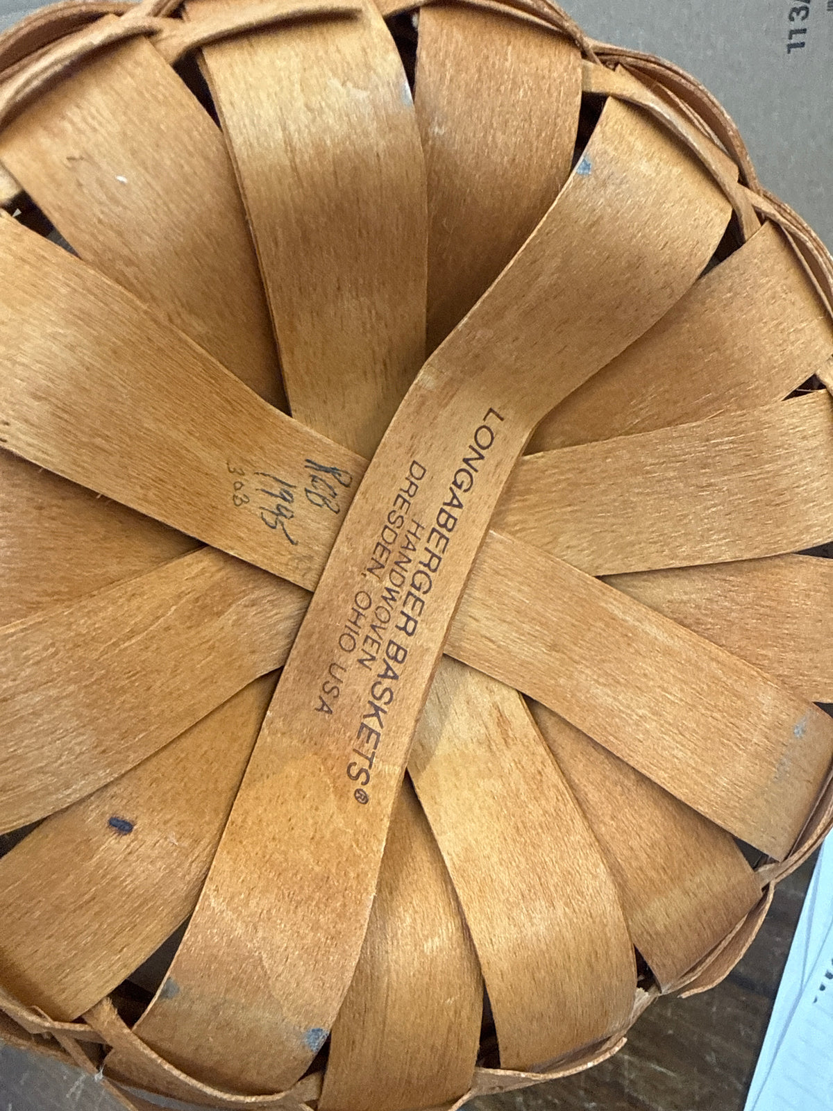 Longaberger tall fruit basket with protector