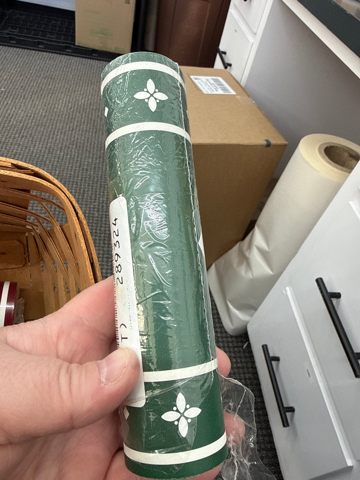 Longaberger heritage green border- end opened but unused
