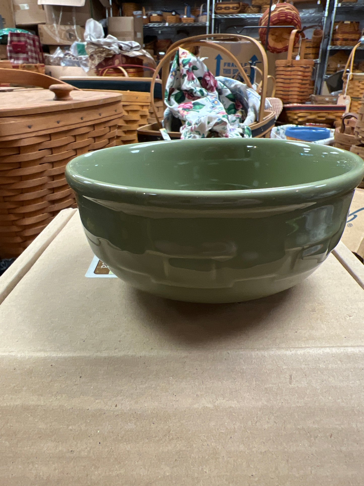 Longaberger small low bowl in sage