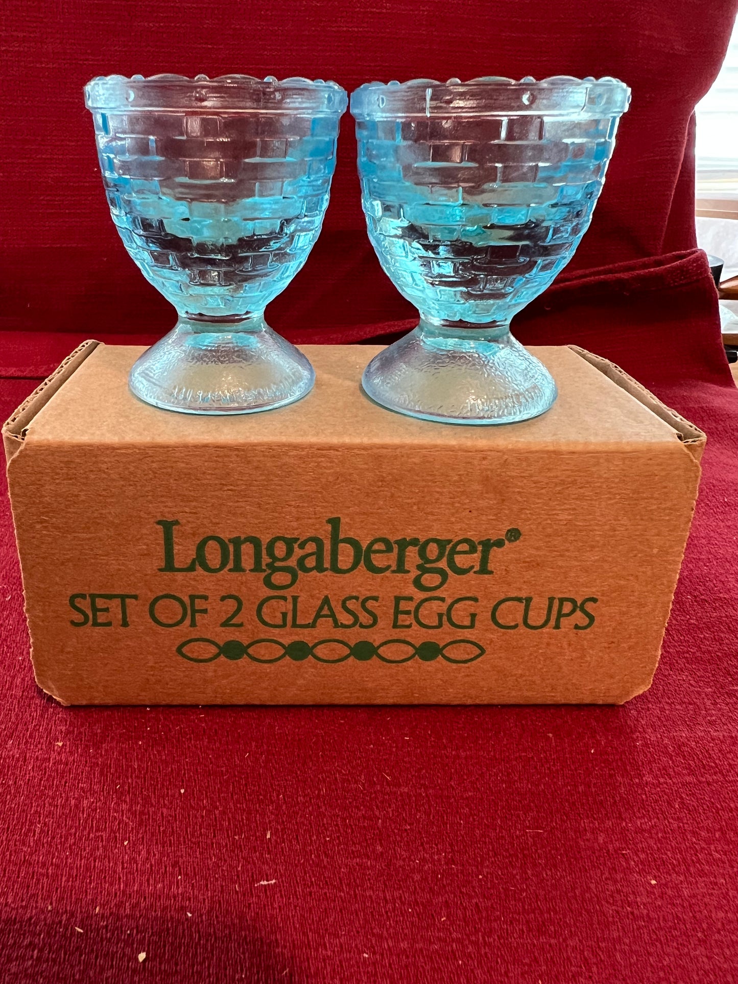 Longaberger set of 2 glass egg cups